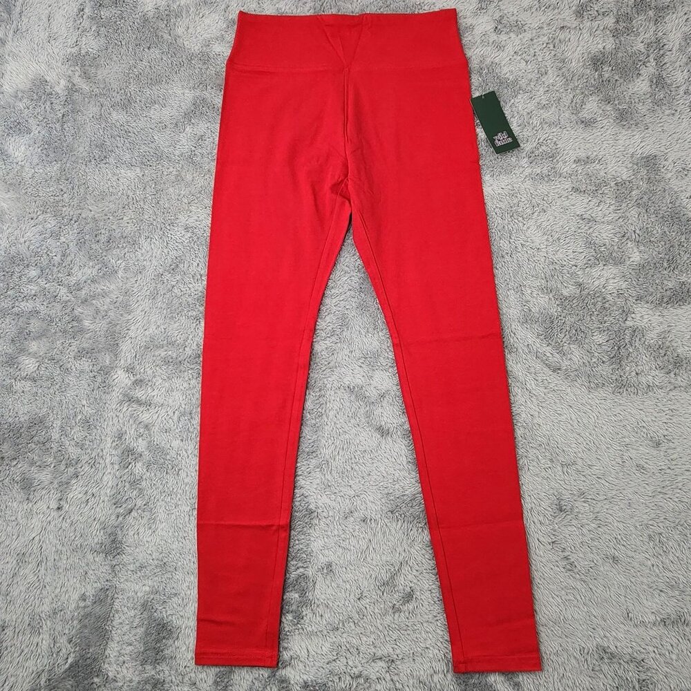 Wild Fable Fashion Leggings Womens M Red High-Waisted Cotton Lightweight Stretch